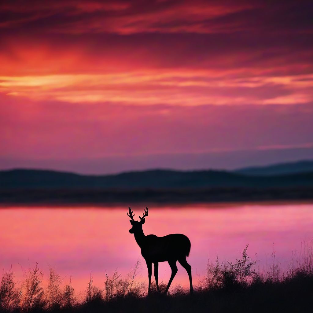 Photographer Capturing Wildlife Silhouette During Golden Hour