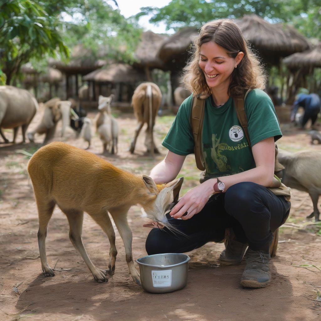 Traveler Volunteering at Wildlife Sanctuary